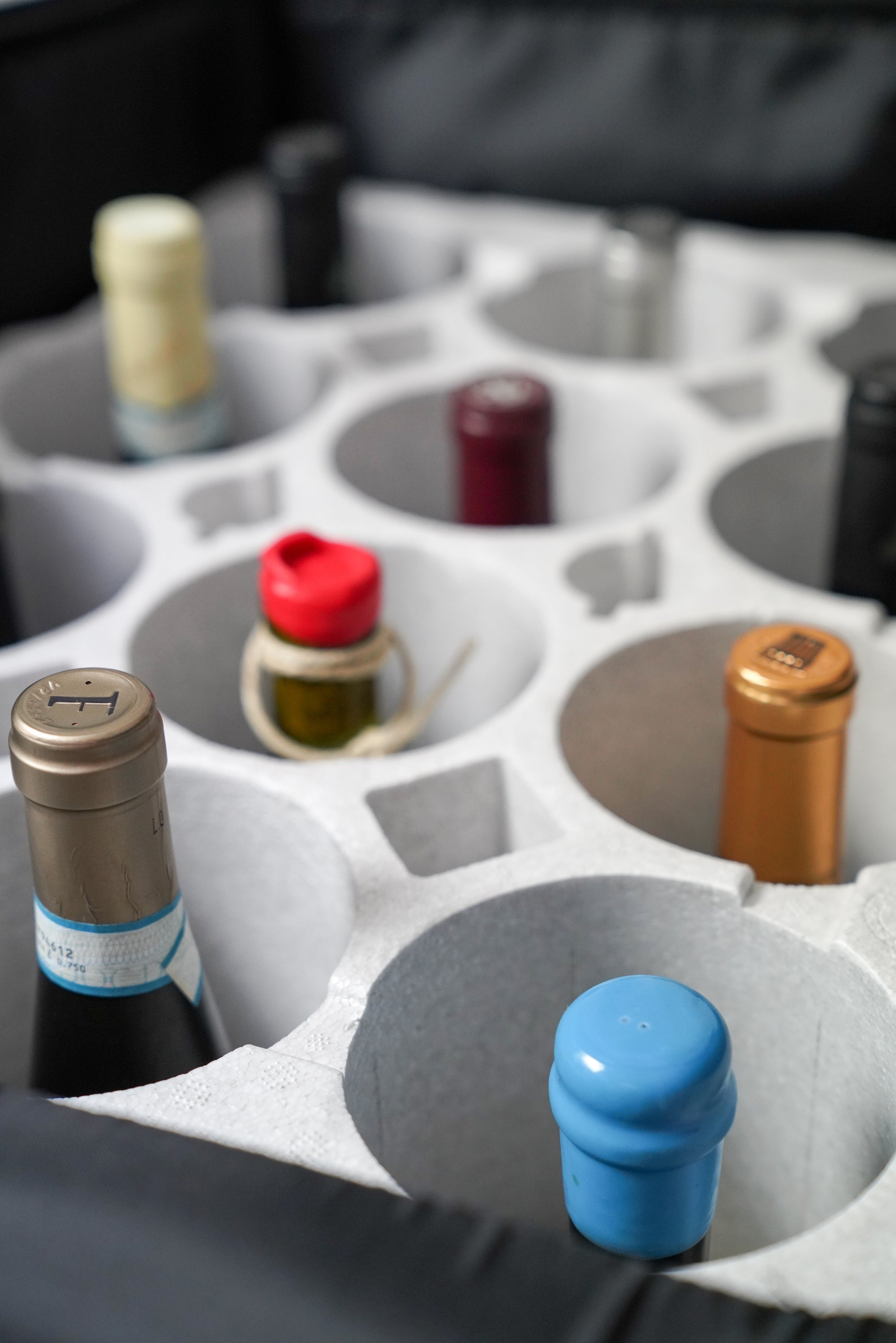 The Wine Check Equipaje de avión + espuma de poliestireno para 12 botellas, compatible con aerolíneas y TSA - GARANTÍA CERO ROTURA