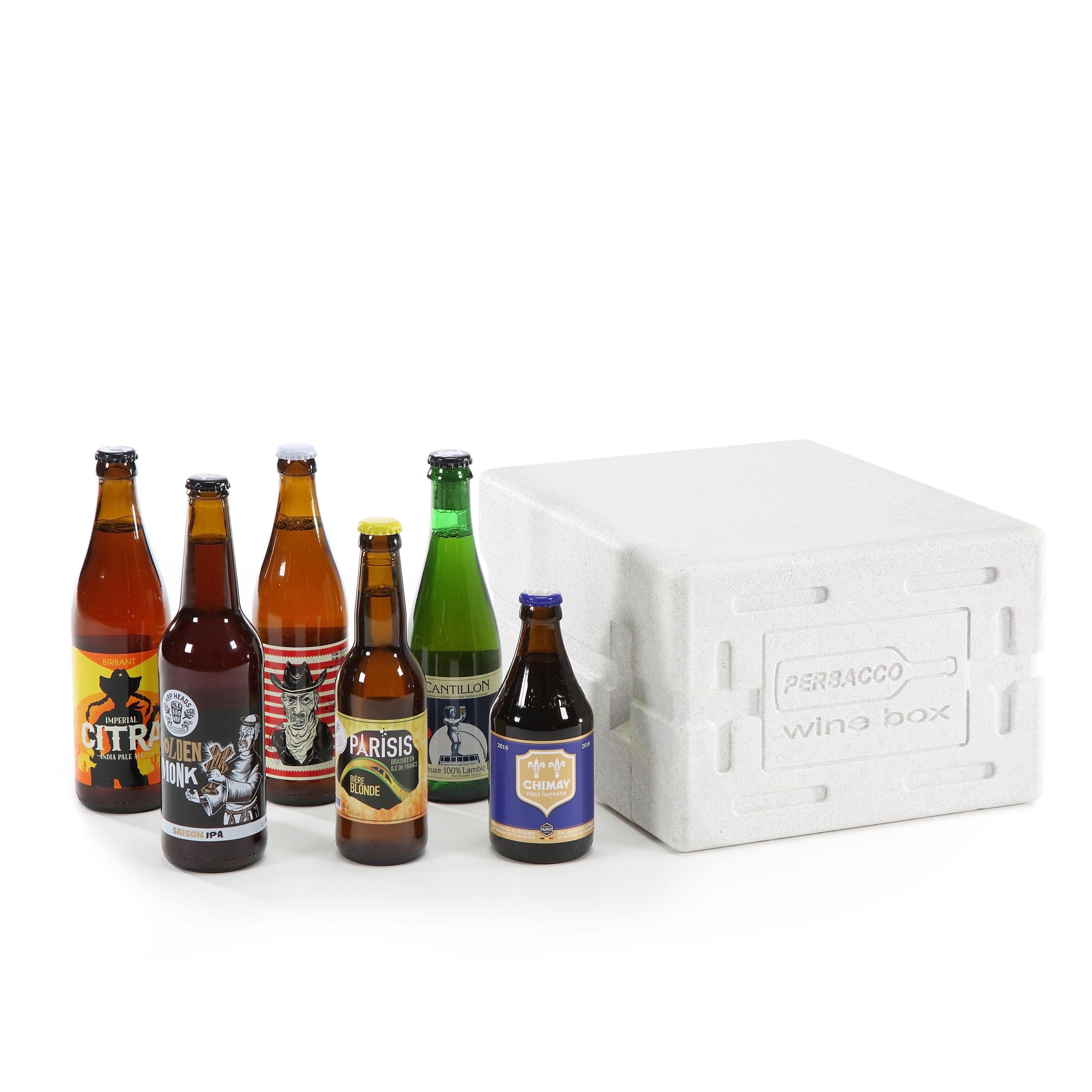 Polystyrene Bottle Protectors - PERBACCO 6-BOTTLE BEER BOX