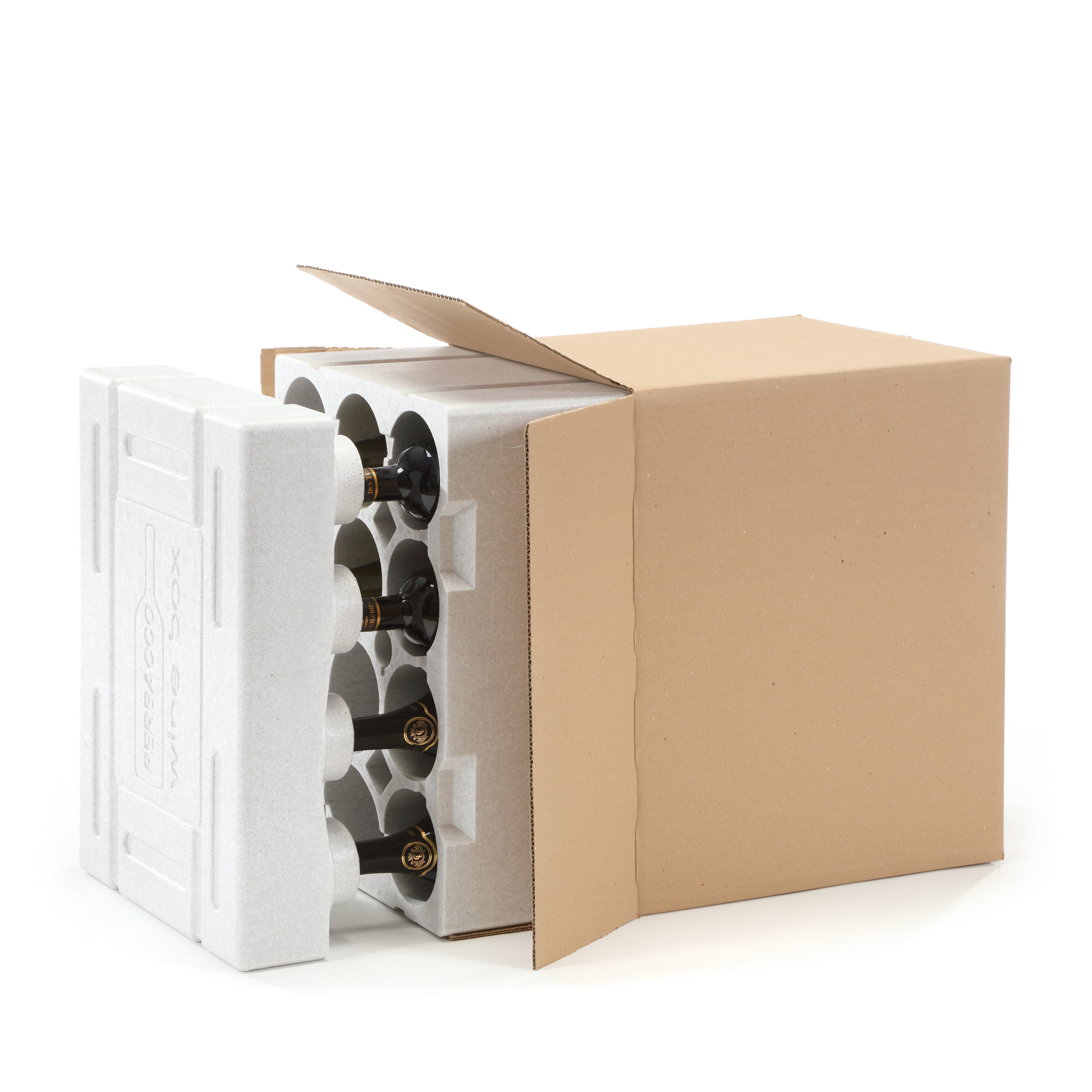 12-Bottle Wine Box and Outer Cardboard For Shipping & Plane Transport