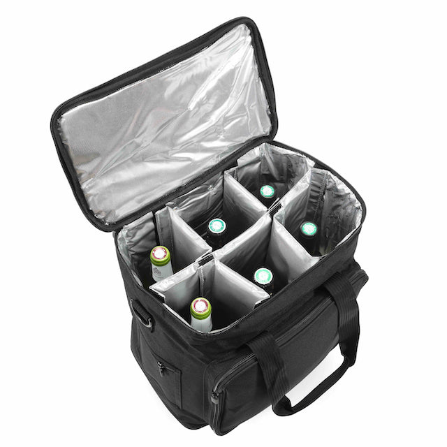 Professional Wine Cooler Trolley 6-bottles with Insulated and Removable Dividers